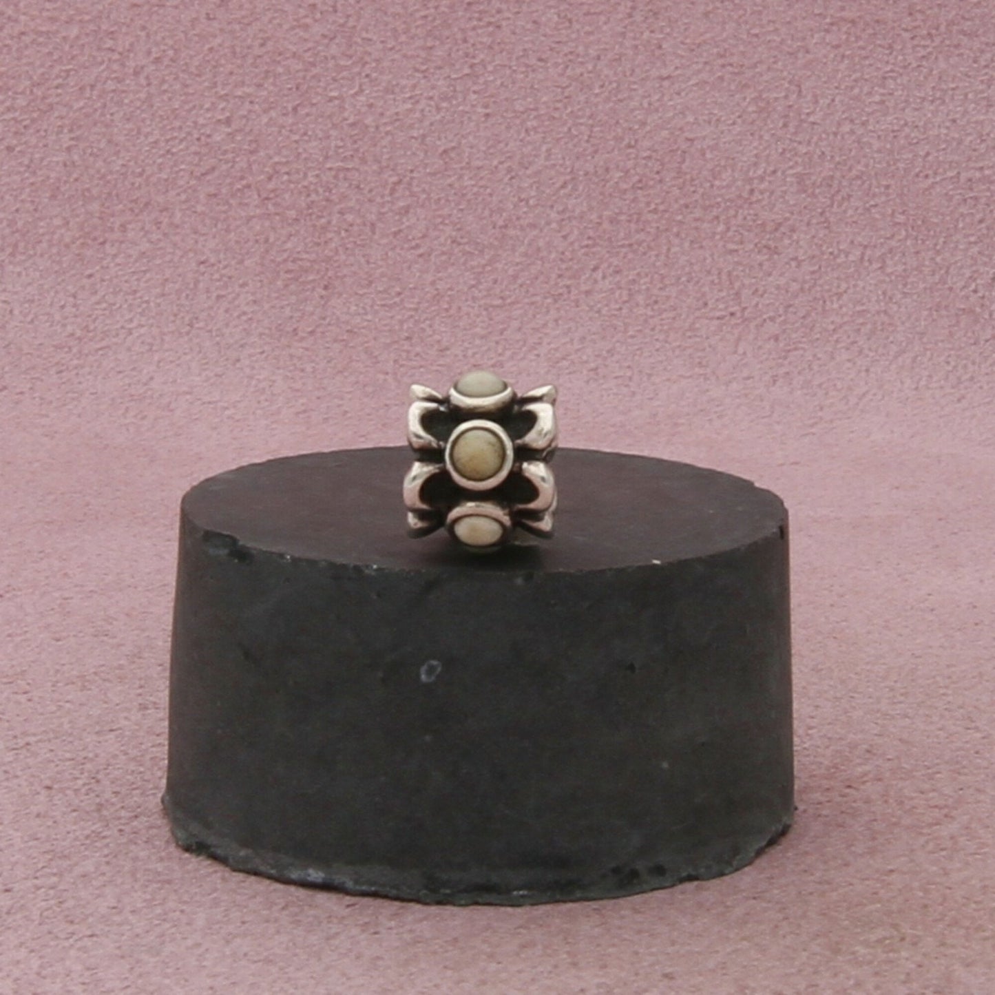 pandora sterling silver authentic forget-me-not white agate bead (790470) charm