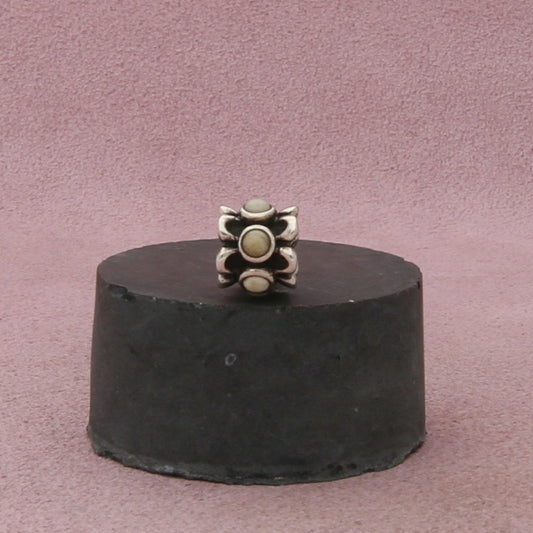 pandora sterling silver authentic forget-me-not white agate bead (790470) charm