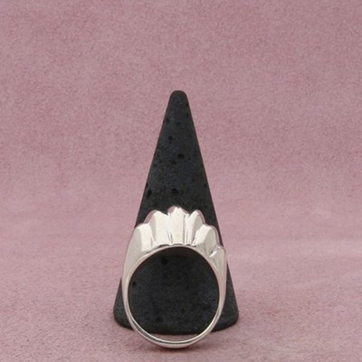 Sterling Silver Vintage Chunky Scalloped Dome Ring Size 6.75