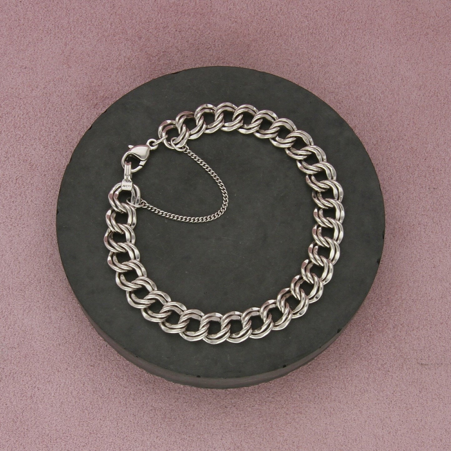 james avery sterling silver large heavy double curb charm bracelet size 8in