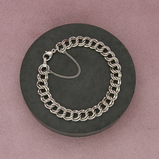 james avery sterling silver large heavy double curb charm bracelet size 8in