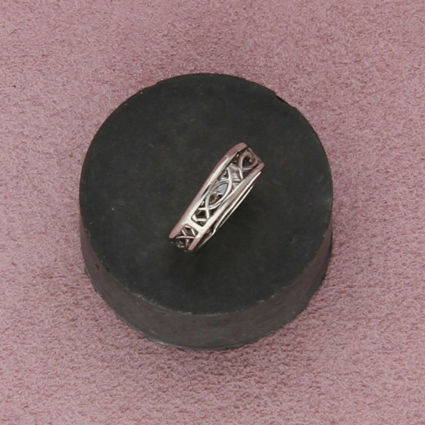 sterling silver dancing cz ring pendant