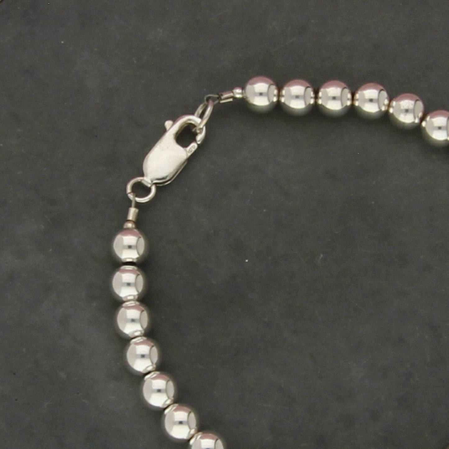 sterling silver 5mm bead chain bracelet size 7.5in
