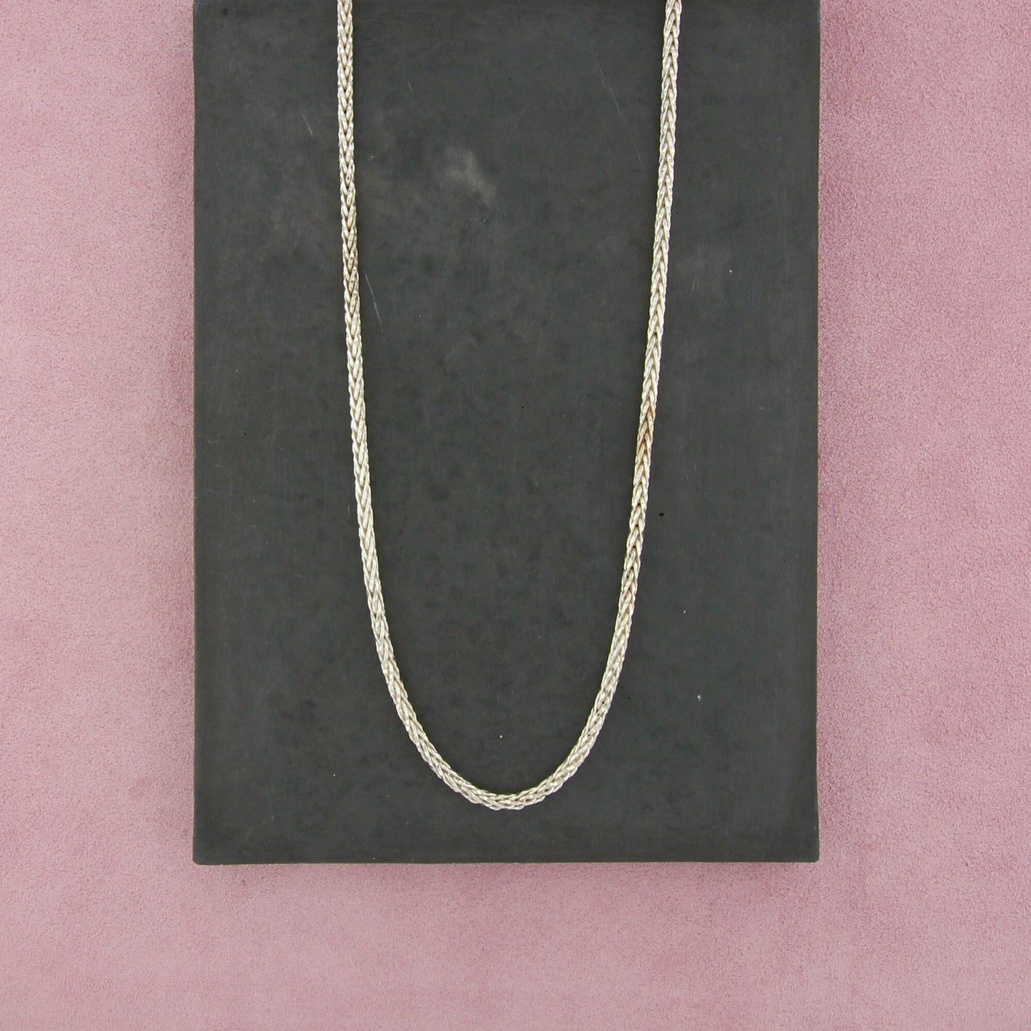 sterling silver italy 3mm diamond-cut wheat chain necklace size 20in