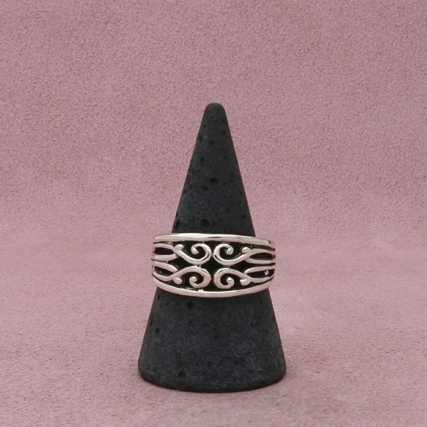 sterling silver scroll band ring size 9.5