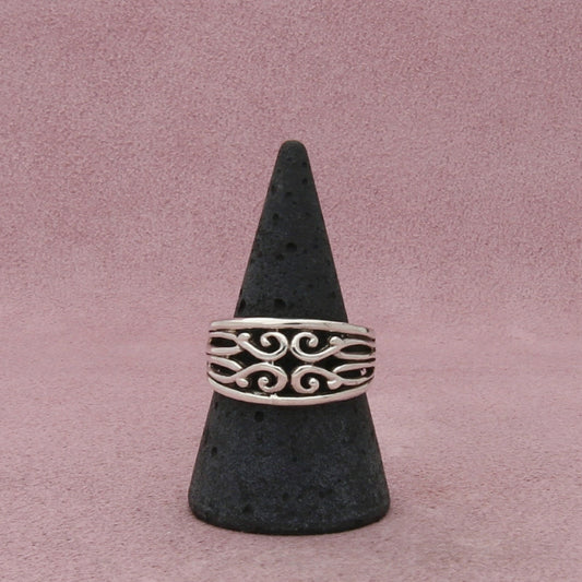 sterling silver scroll band ring size 9.5
