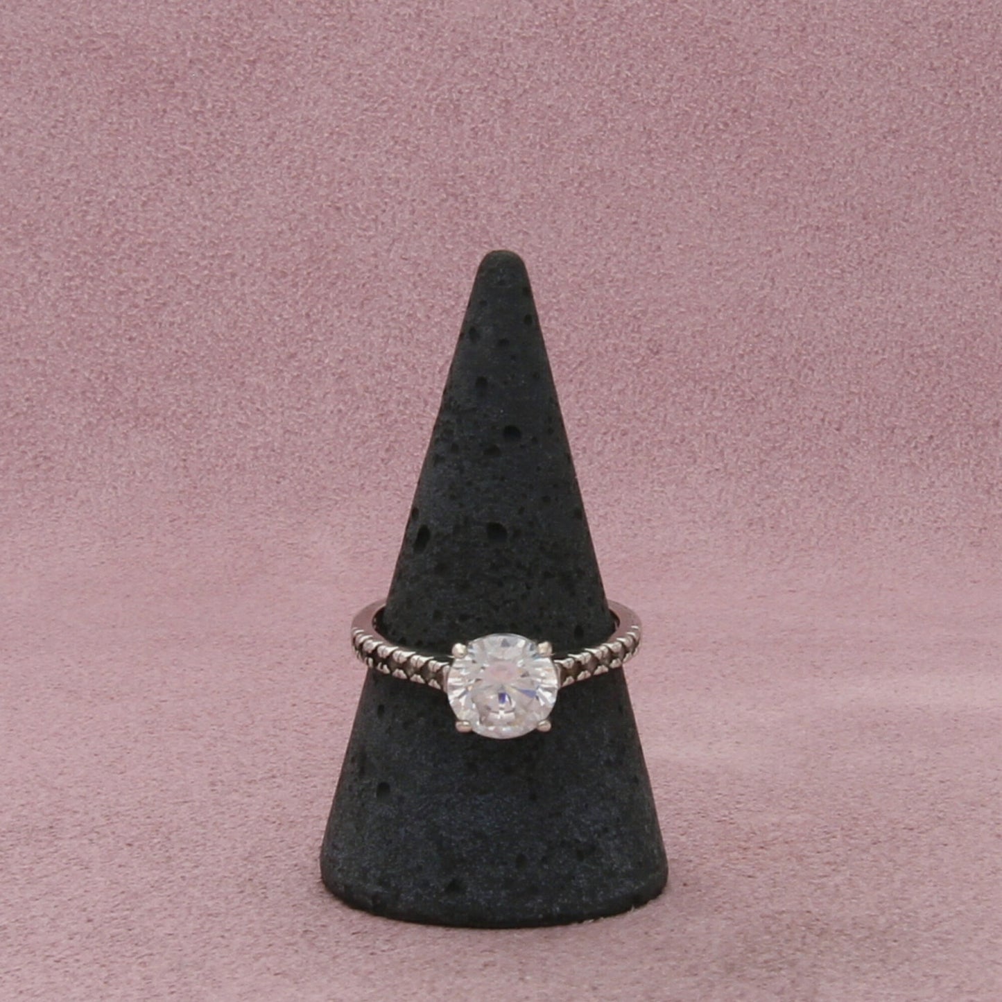 sterling silver round-cut cz engagement ring size 8.75