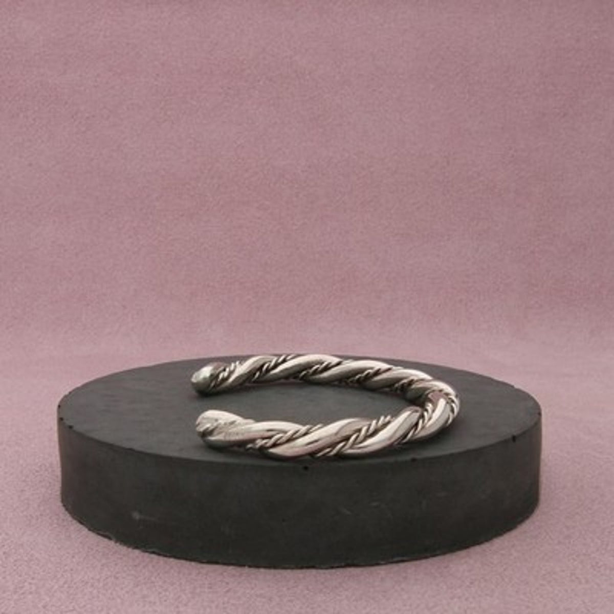 Navajo Sterling Silver Vintage Braided Twisted Wire Cuff Bracelet Size 6in