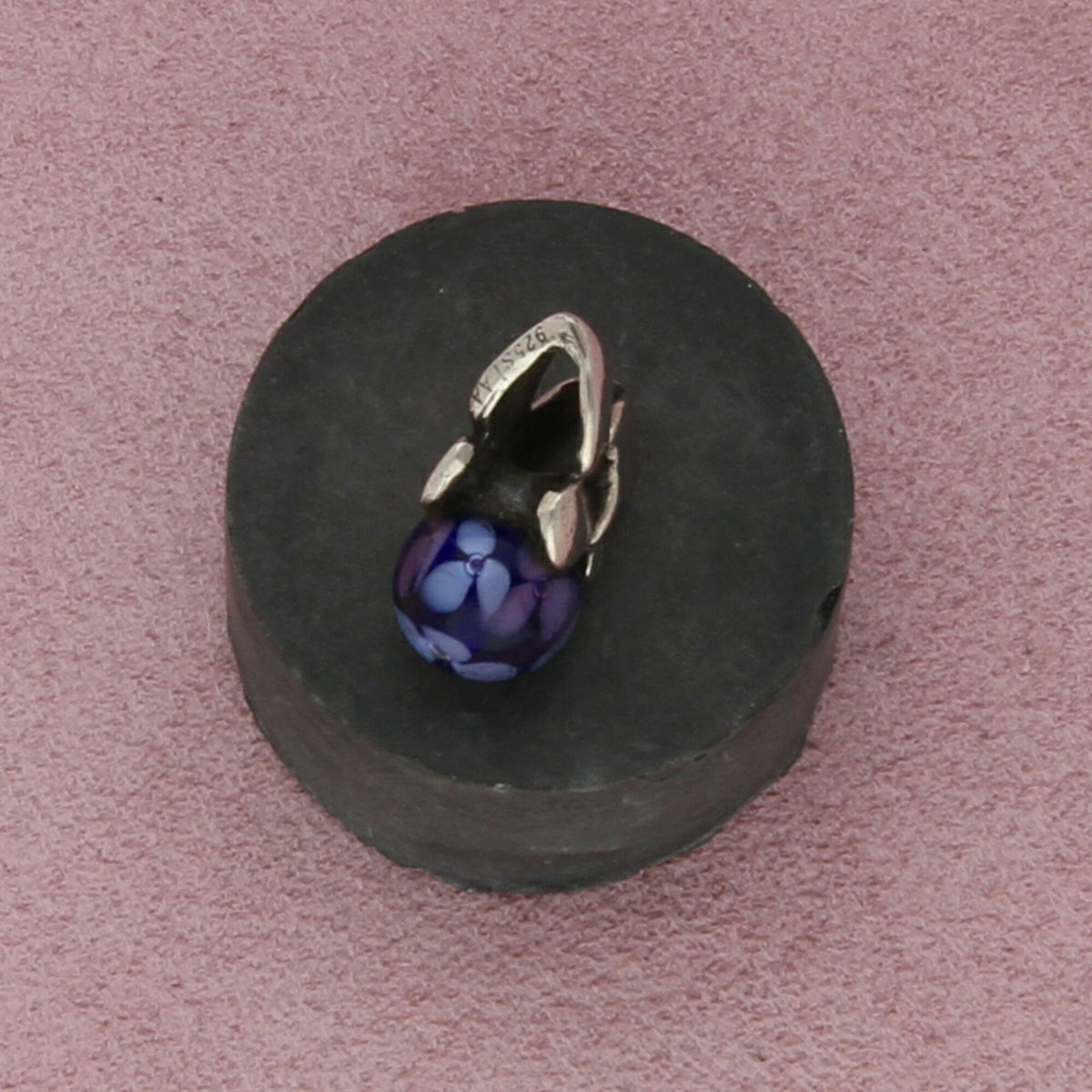 trollbeads sterling silver summer butterfly purple glass retired bead charm