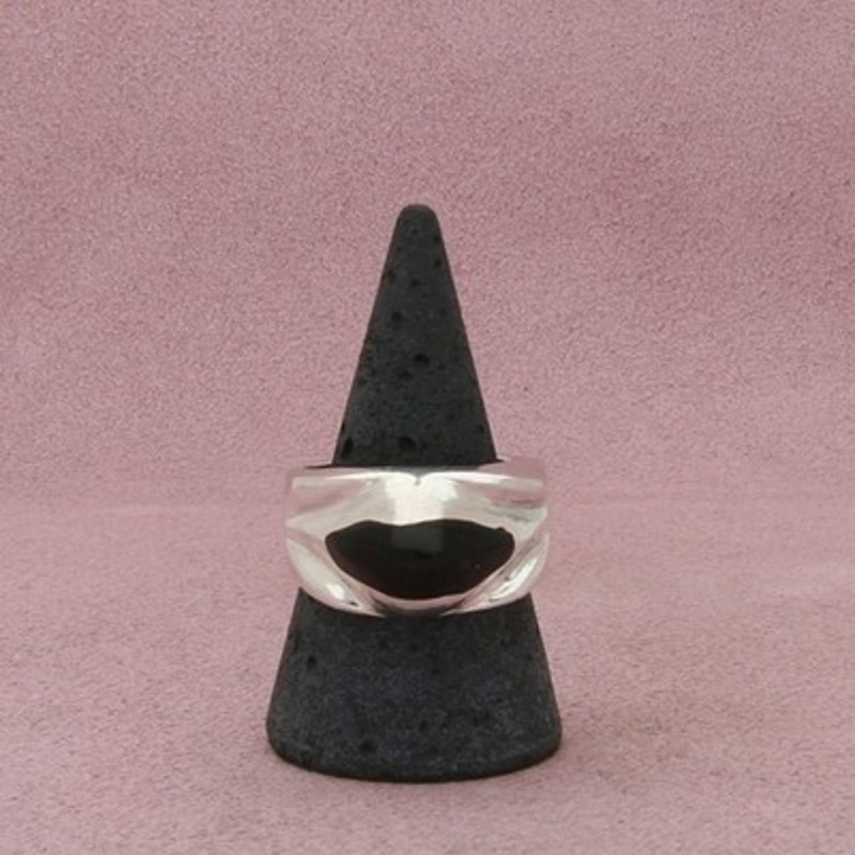 Taxco Mexico Sterling Silver Vintage Men's Chunky Onyx Ring Size 9.5