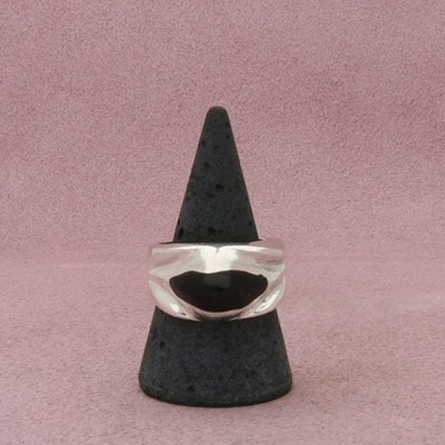 Taxco Mexico Sterling Silver Vintage Men's Chunky Onyx Ring Size 9.5
