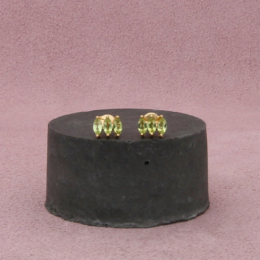 bony levy 14k yellow gold marquise-cut peridot stud earrings
