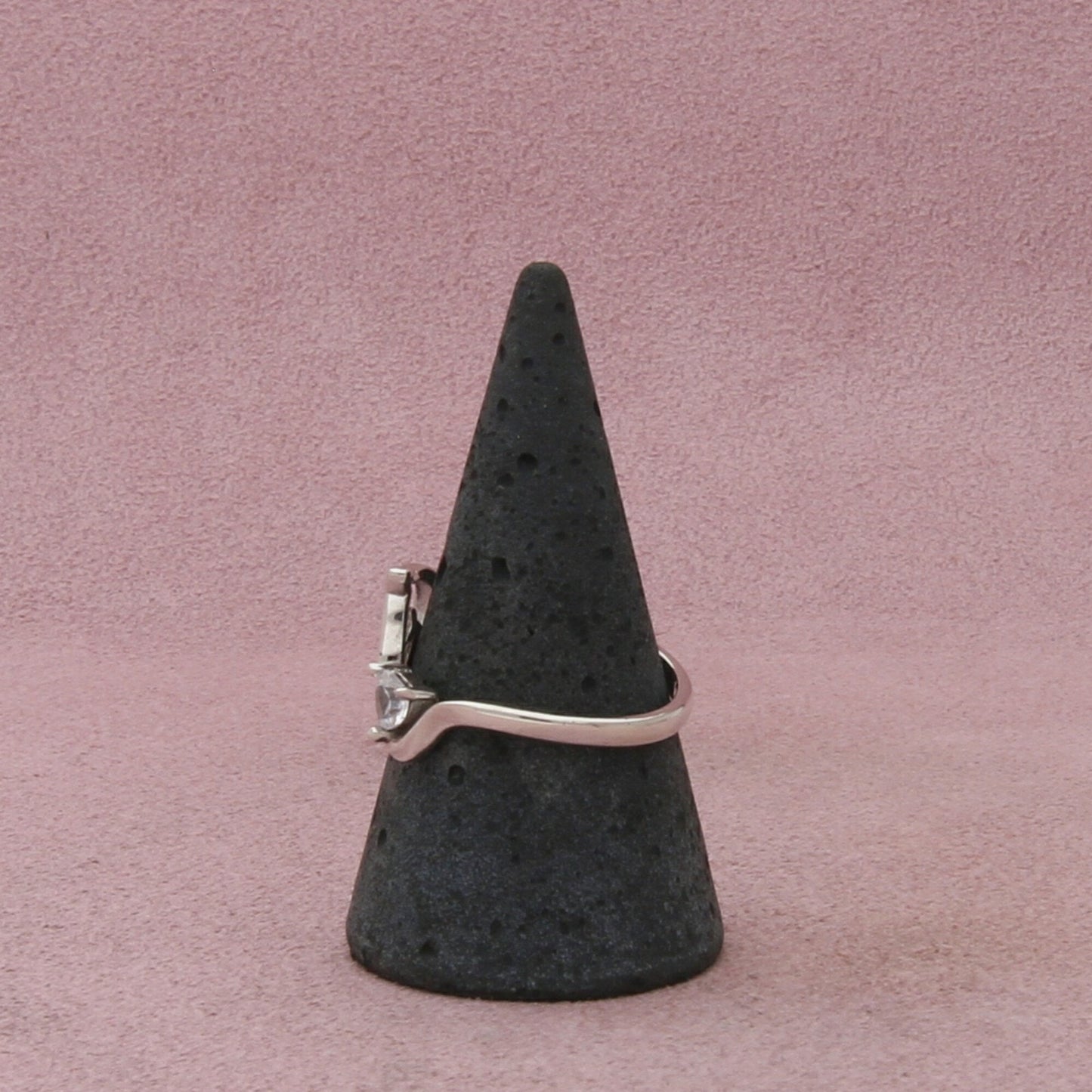 sterling silver cz heart pony horse bypass ring size 9.5