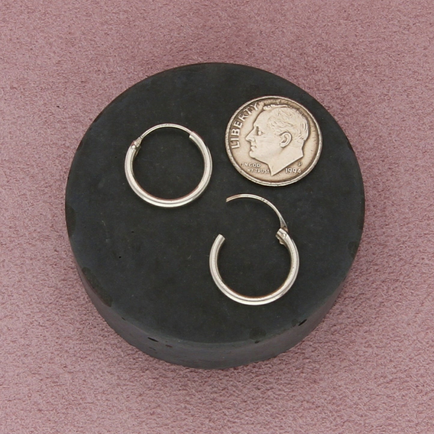 sterling silver vintage 15mm tube hoop earrings