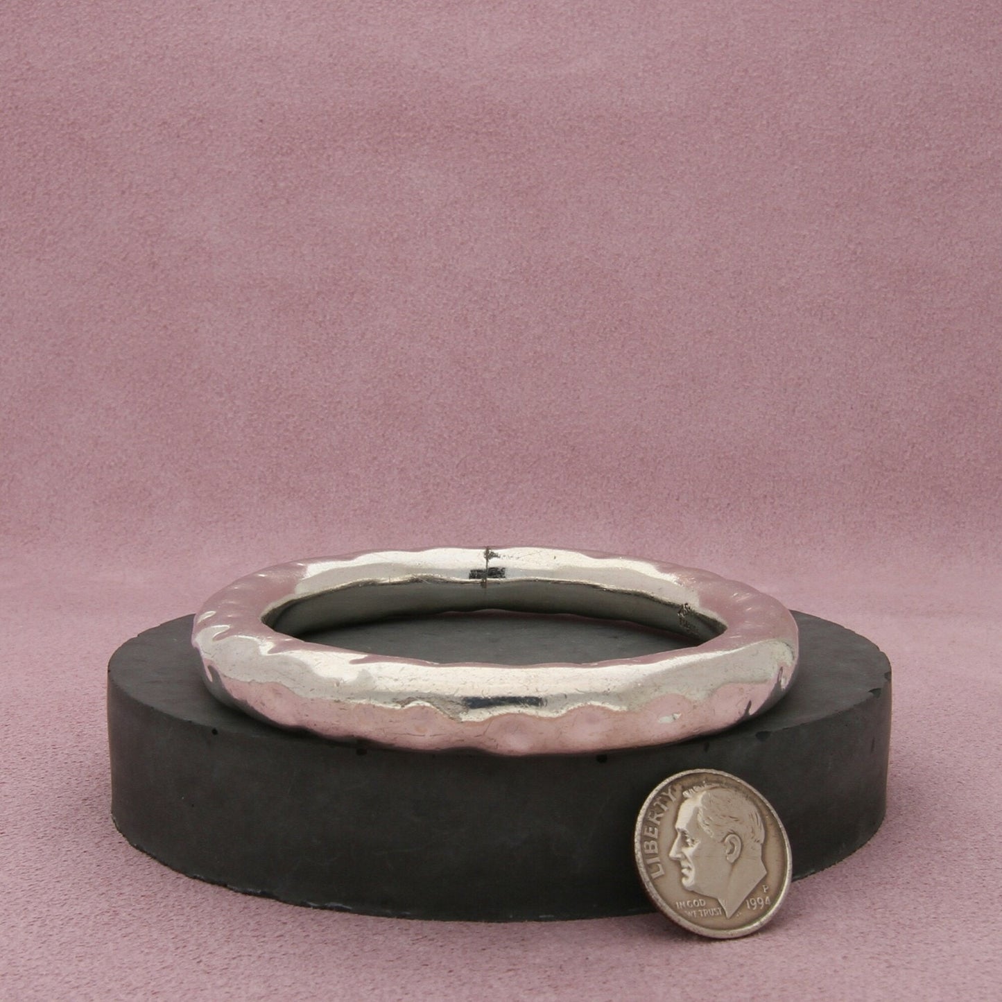taxco mexico sterling silver vintage hammered bracelet size 7.25in
