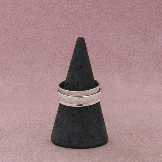 sterling silver hammered spinner band ring size 7