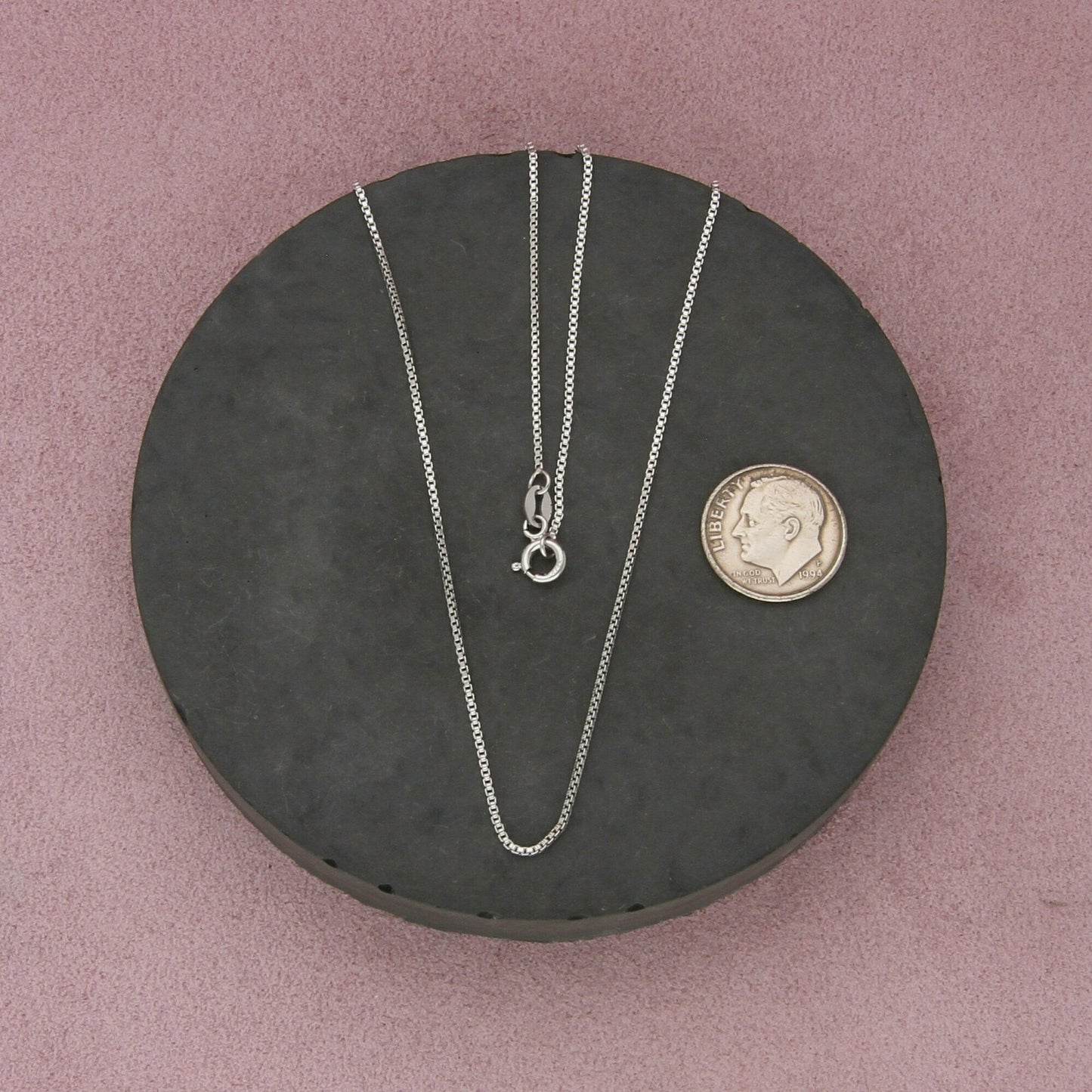 sterling silver italy 1mm box chain necklace size 18in