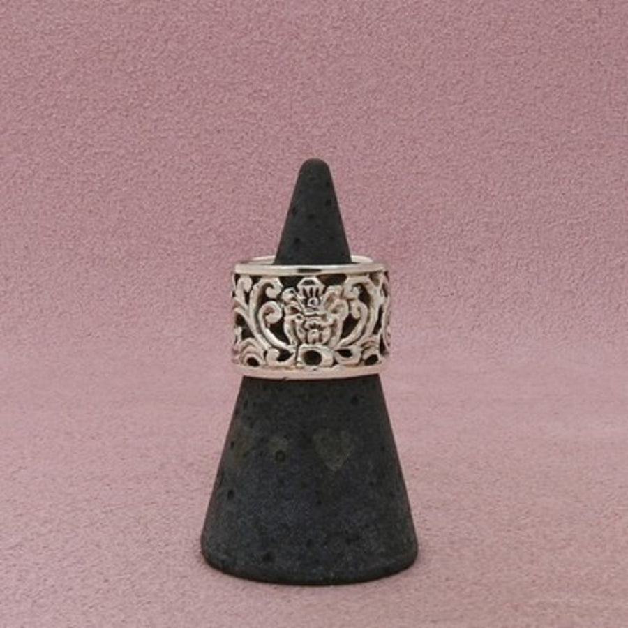 Sterling Silver Vintage Openwork Scroll Band Ring Size 6