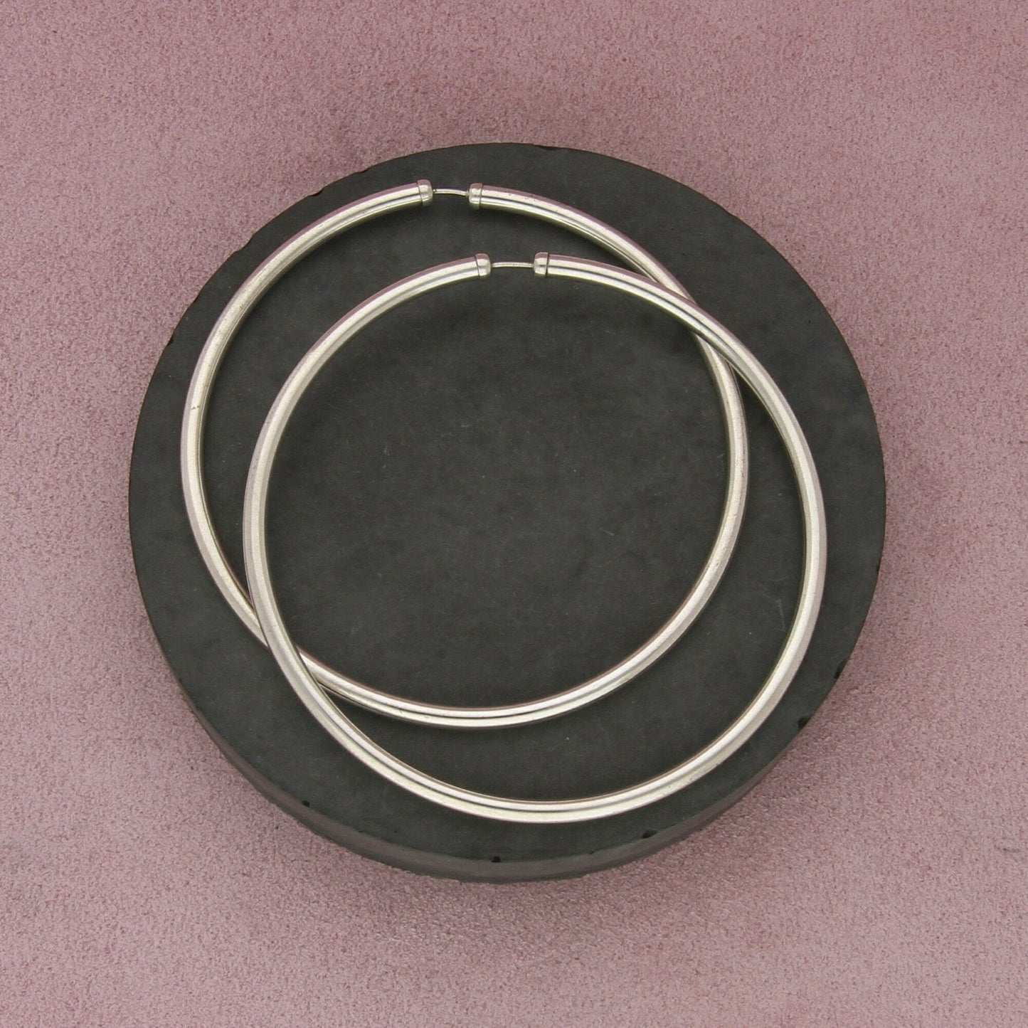 sterling silver vintage 75mm large hoop earrings