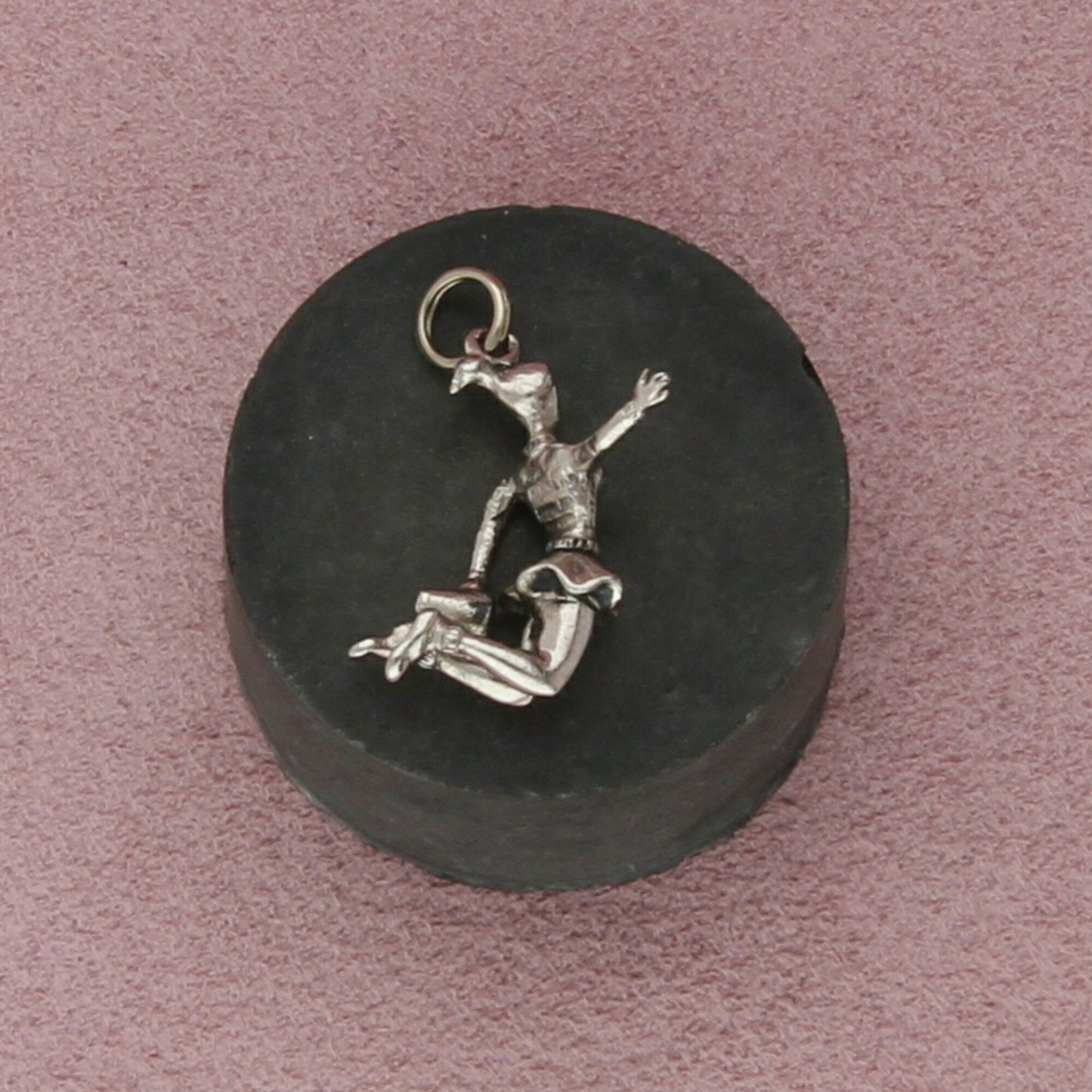 sterling silver vintage 3d cheerleader charm pendant