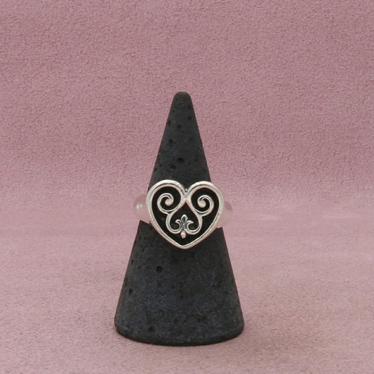 james avery sterling silver retired french scroll heart ring size 7