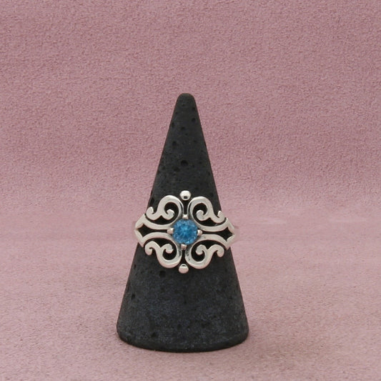 james avery sterling silver blue topaz spanish lace birthstone ring size 9