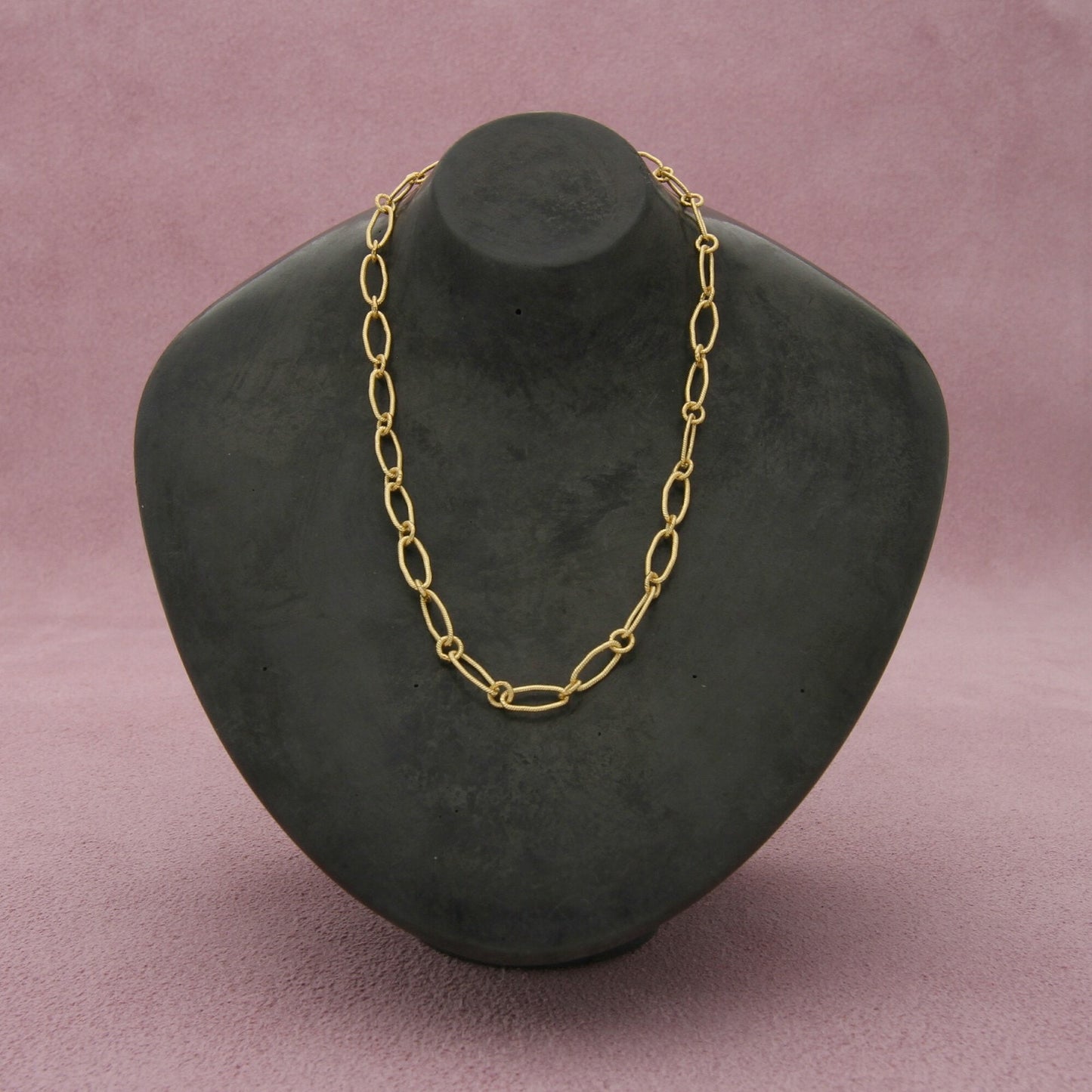 sloane street 18k yellow gold ring & connector chain necklace size 20in