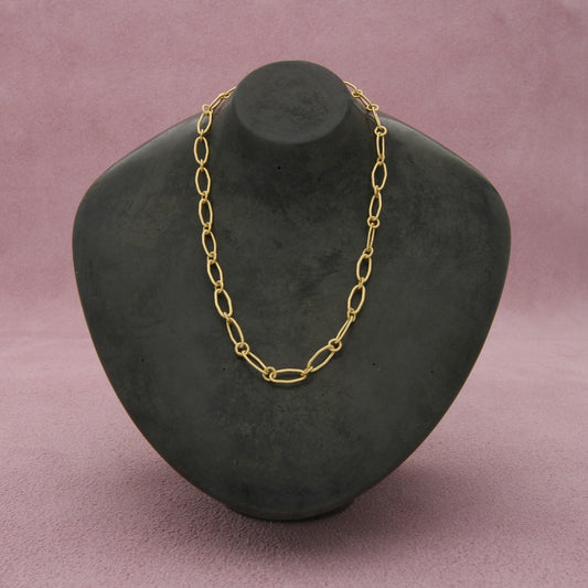 sloane street 18k yellow gold ring & connector chain necklace size 20in