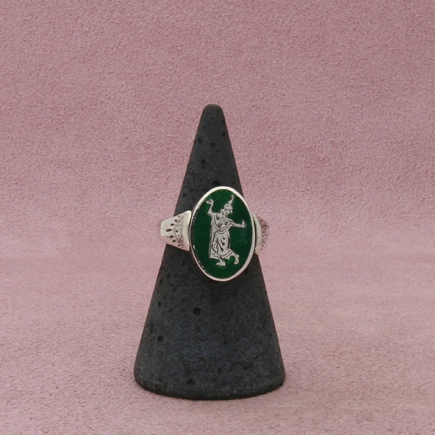 sterling silver vintage siam reversible nielloware (flips) ring size 5.25