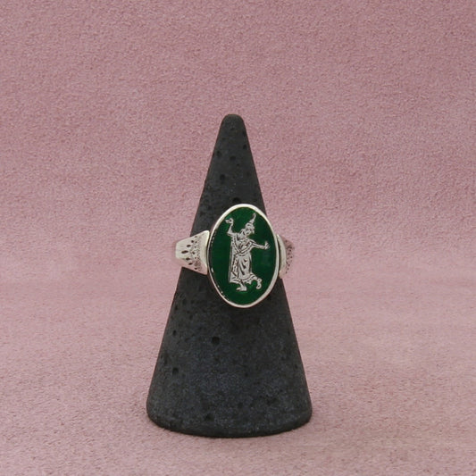 sterling silver vintage siam reversible nielloware (flips) ring size 5.25