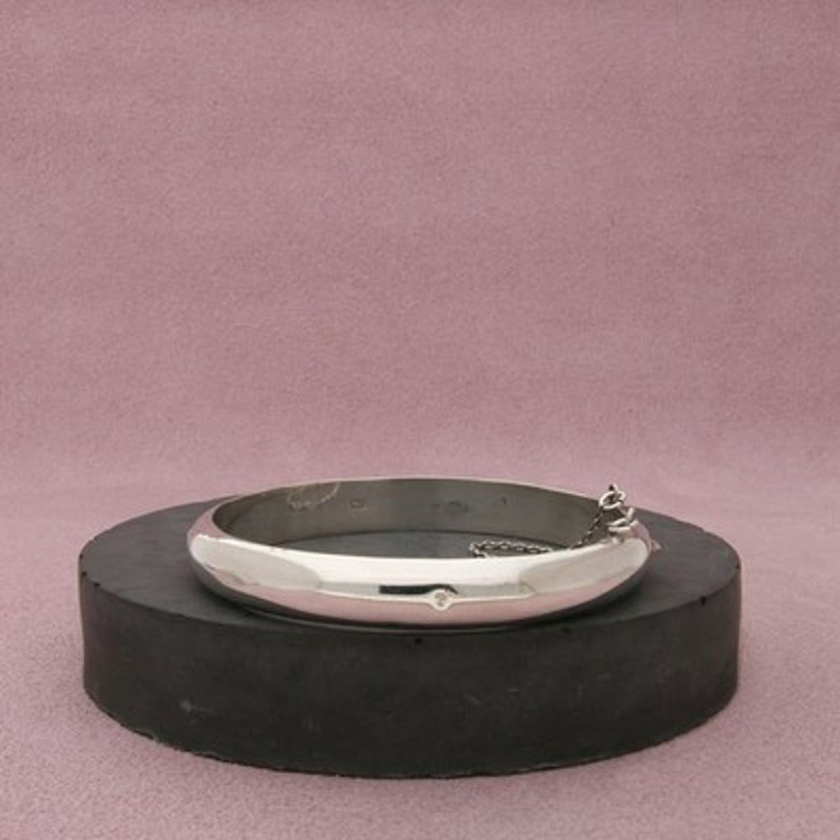 Sterling Silver Vintage Hinged Bangle Bracelet Size 7in