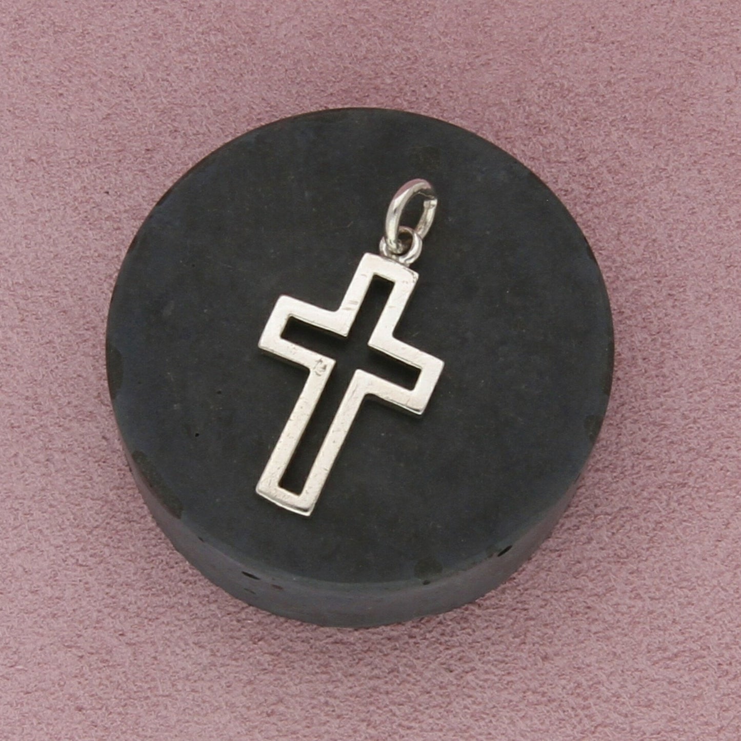 sterling silver vintage open cross pendant