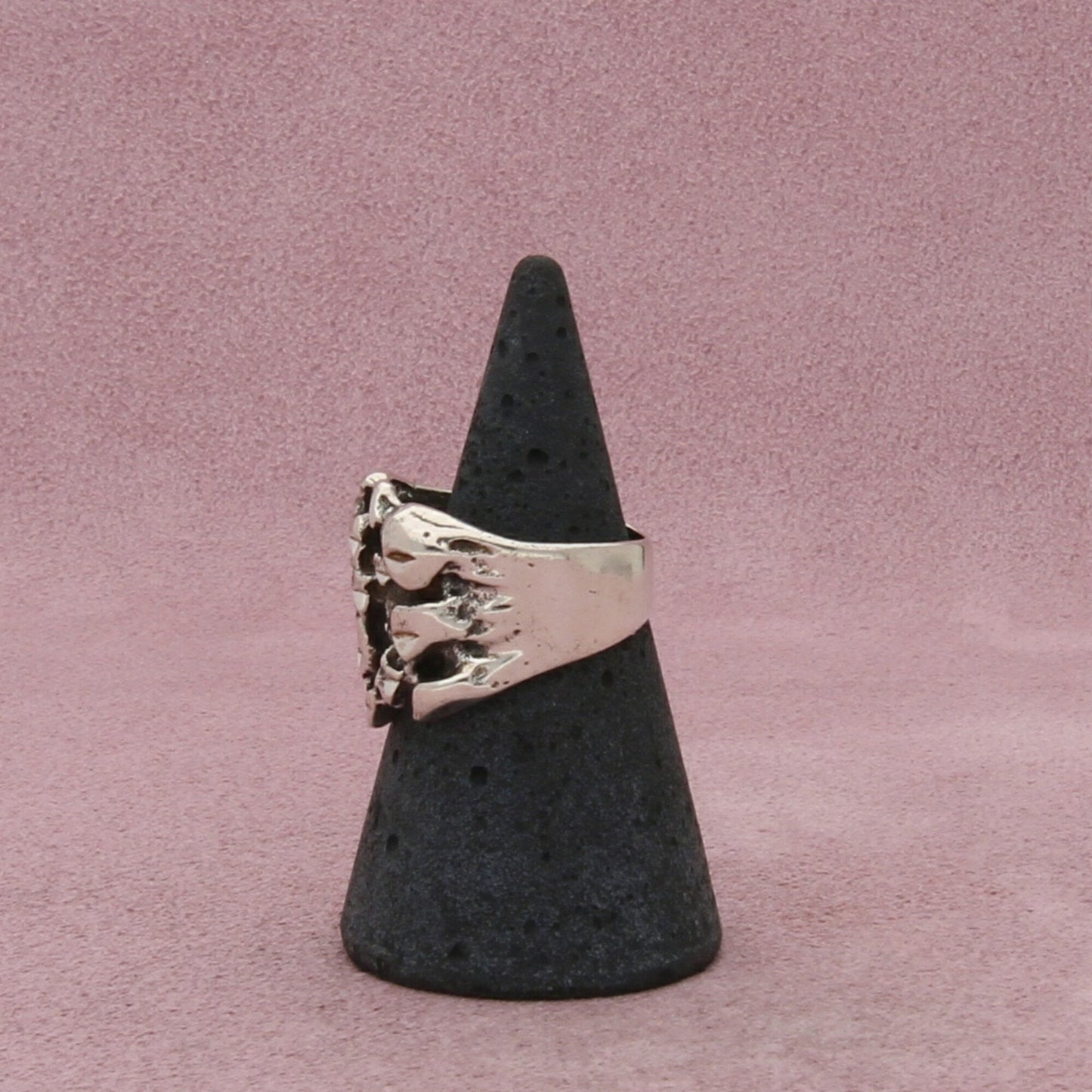 sterling silver vintage nugget style cigar band ring size 6.5