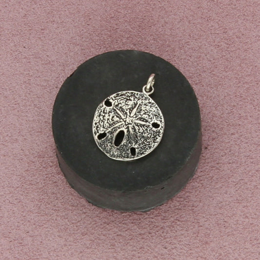 sterling silver vintage sand dollar charm pendant