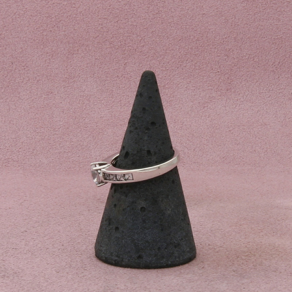 sterling silver round-cut cz engagement ring size 5.75