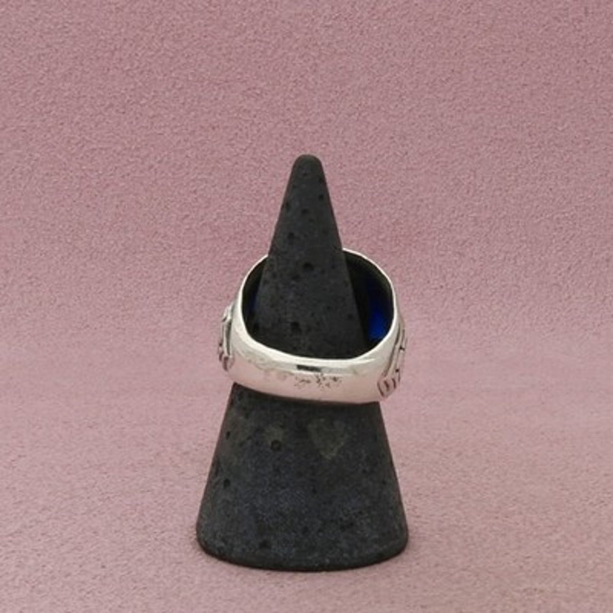 Sterling Silver Oval Blue Cz US Air Force Class Ring Size 7.5