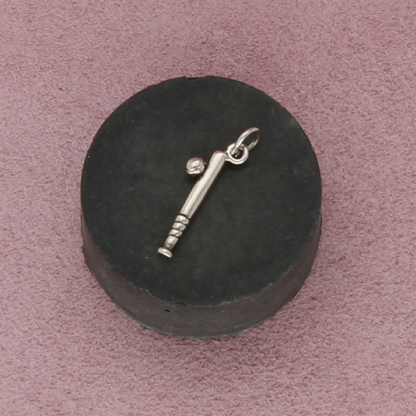 sterling silver vintage baseball and bat charm pendant