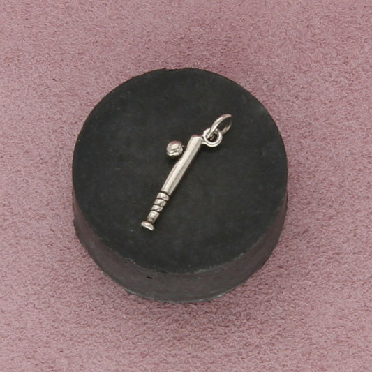 sterling silver vintage baseball and bat charm pendant