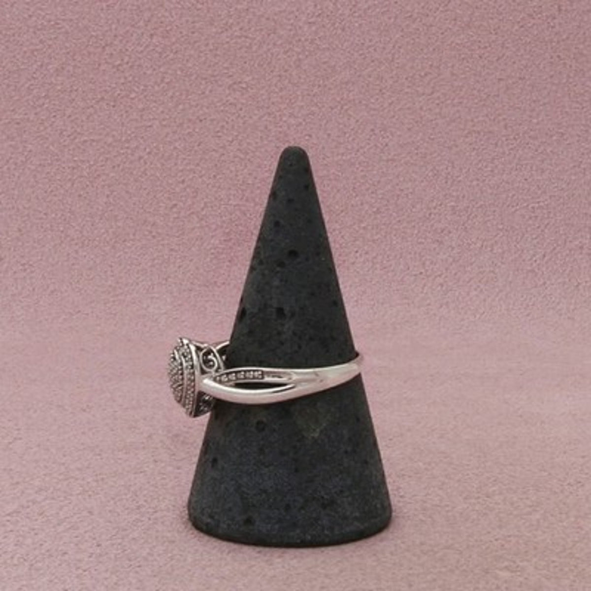 Zales Sterling Silver Diamond Heart Cluster Twisted Promise Ring Size 9