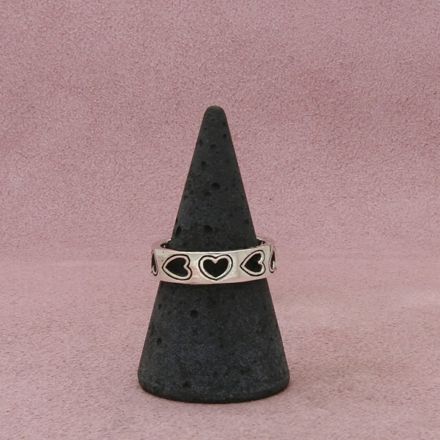 brighton sterling silver open hearts band ring size 8