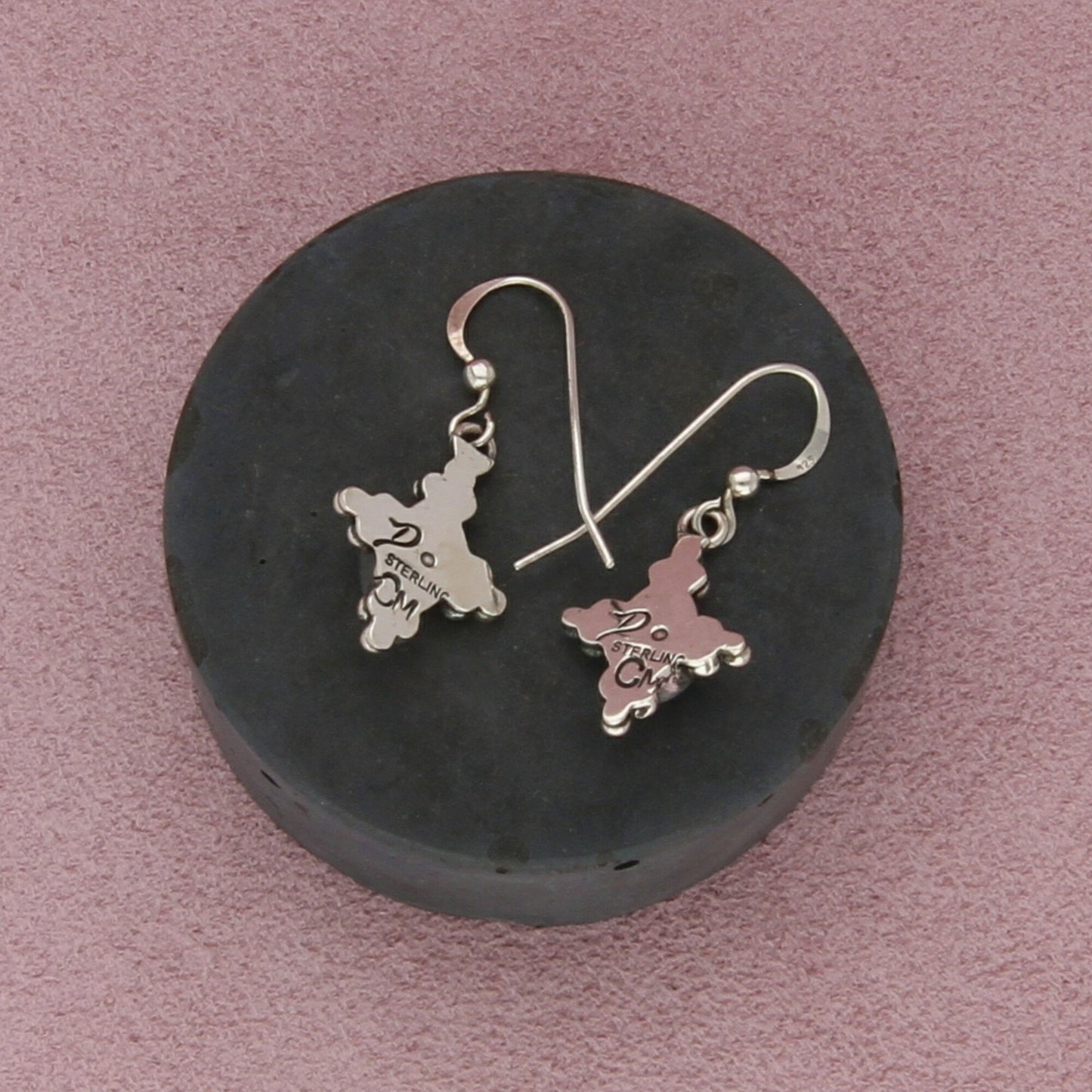 navajo sterling silver vintage garnet dangle earrings