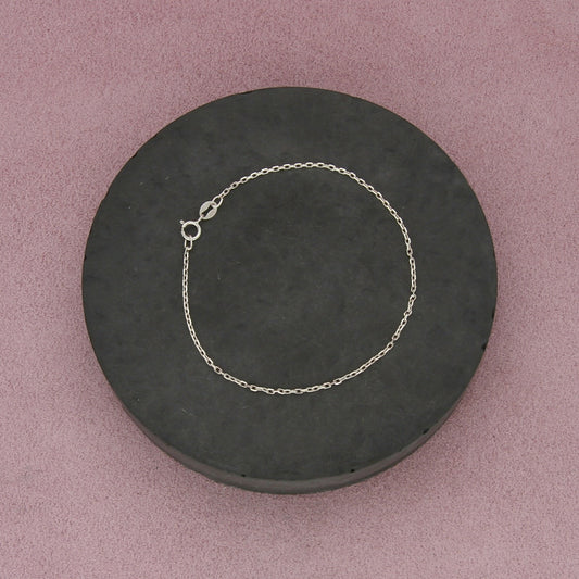 sterling silver 1mm fine cable chain bracelet size 7in