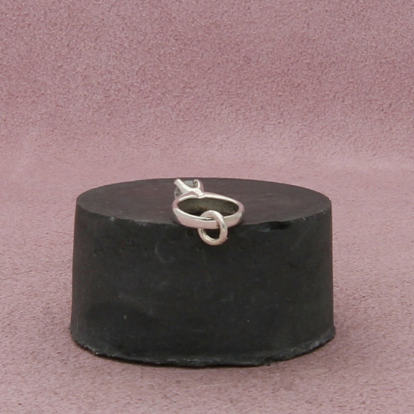 sterling silver vintage 3d engagement ring charm pendant