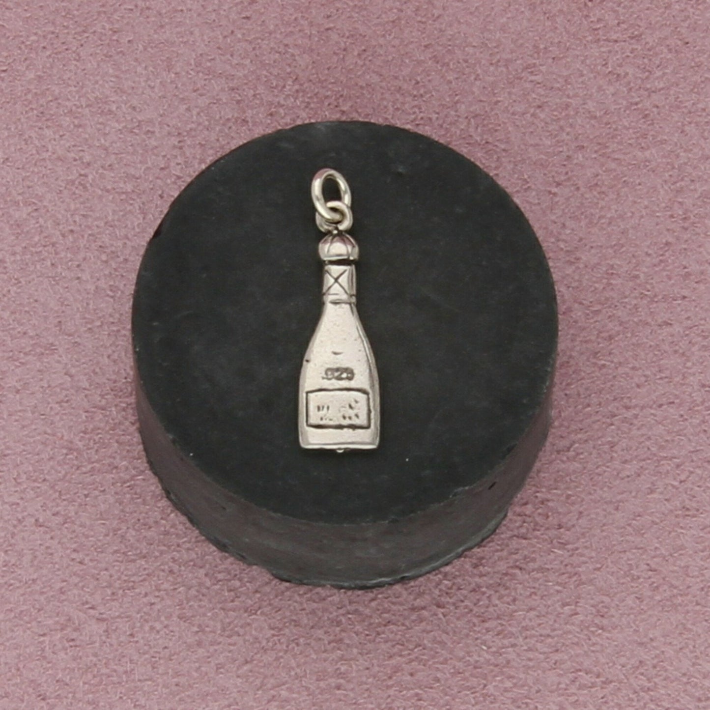 sterling silver vintage bottle of wine charm pendant