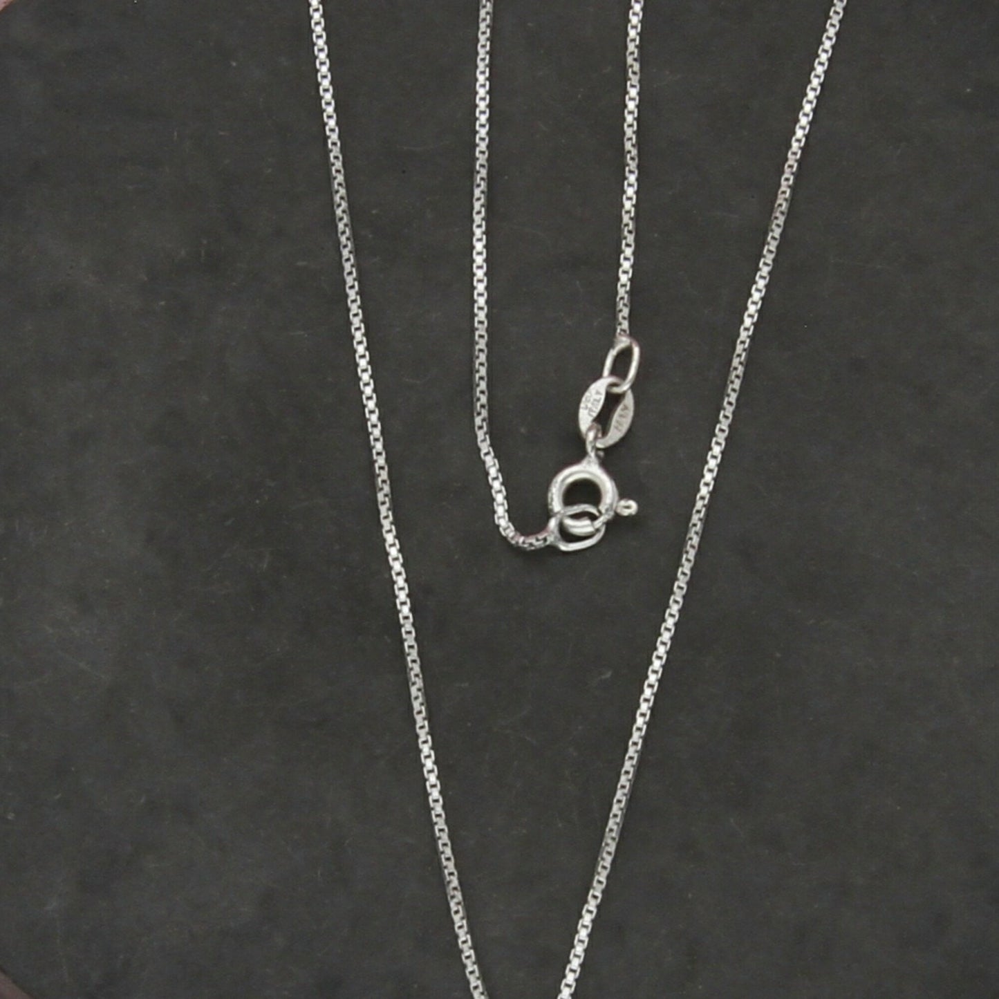 sterling silver italy 1mm box chain necklace size 18.25in