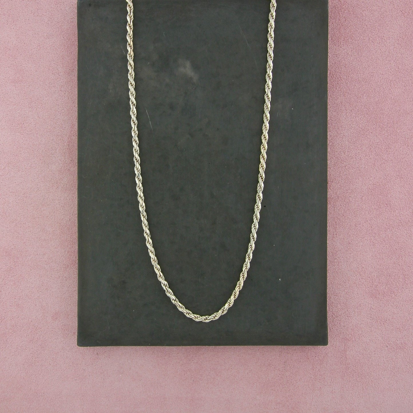 sterling silver mens italian 4mm rope chain necklace size 19.75in