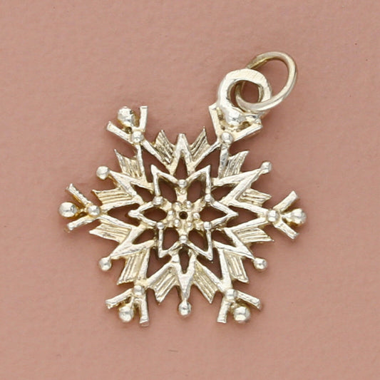 sterling silver vintage winter snowflake pendant