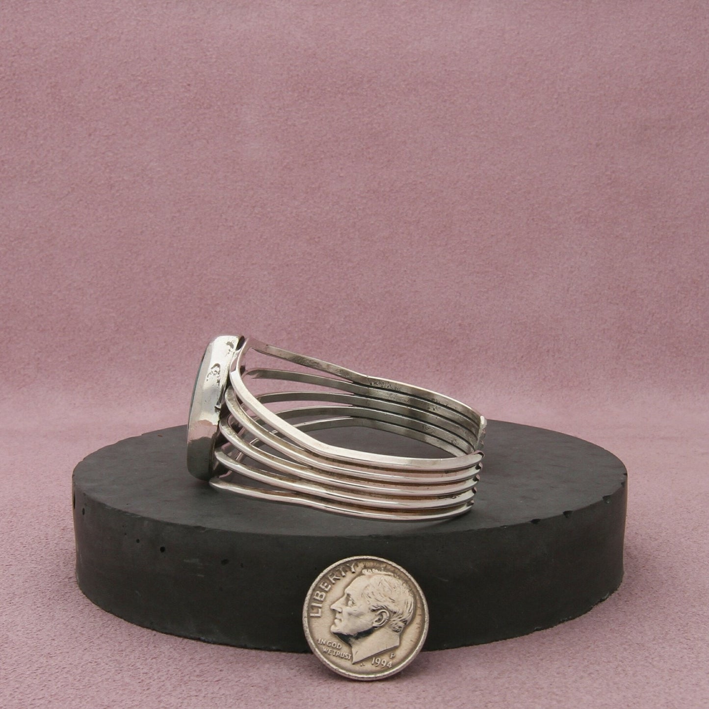 navajo sterling silver vintage turquoise cuff bracelet size 6in