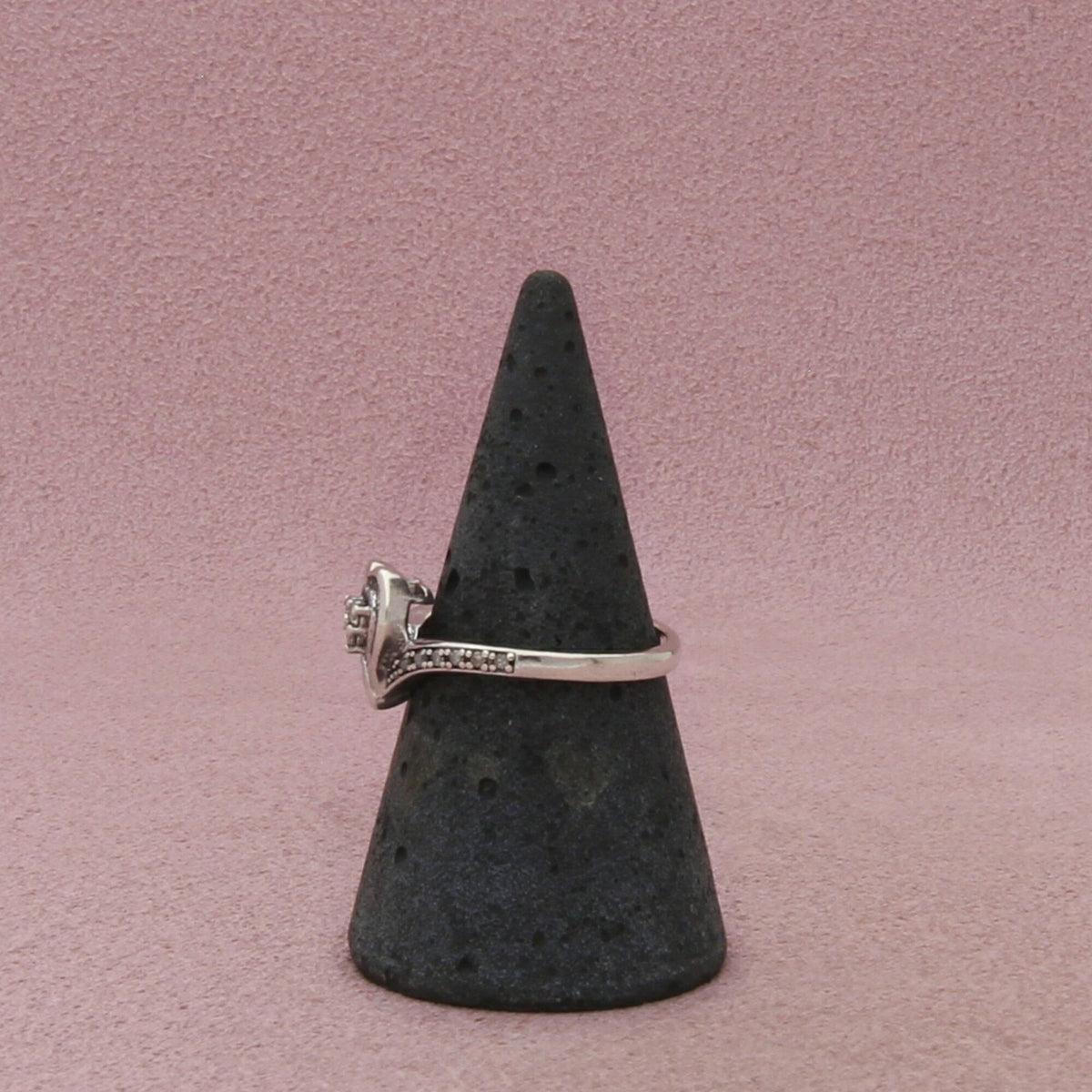 Kay Jewelers Sterling Silver Diamond Double Heart Promise Ring Size 6.75