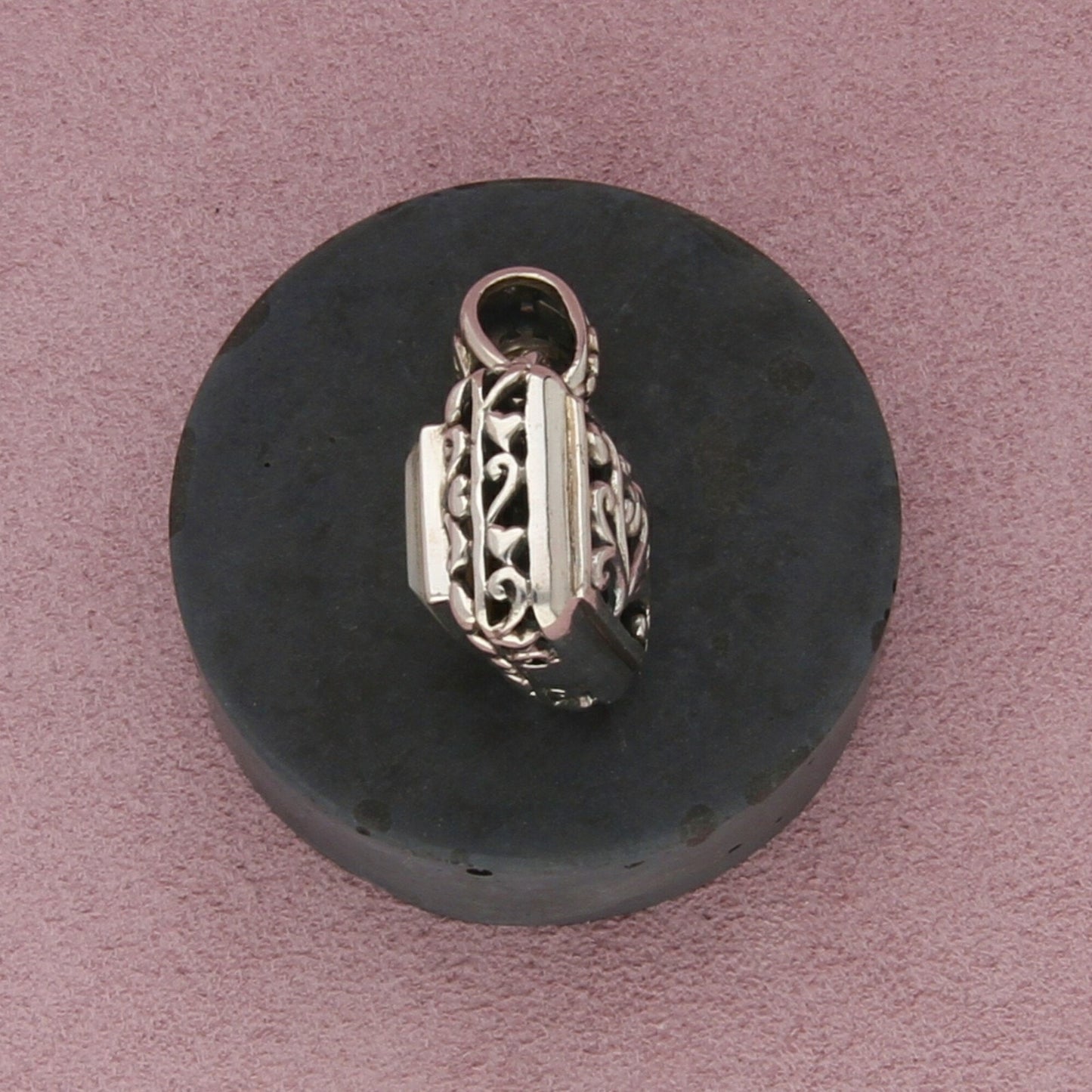 sterling silver chunky mother of pearl pendant
